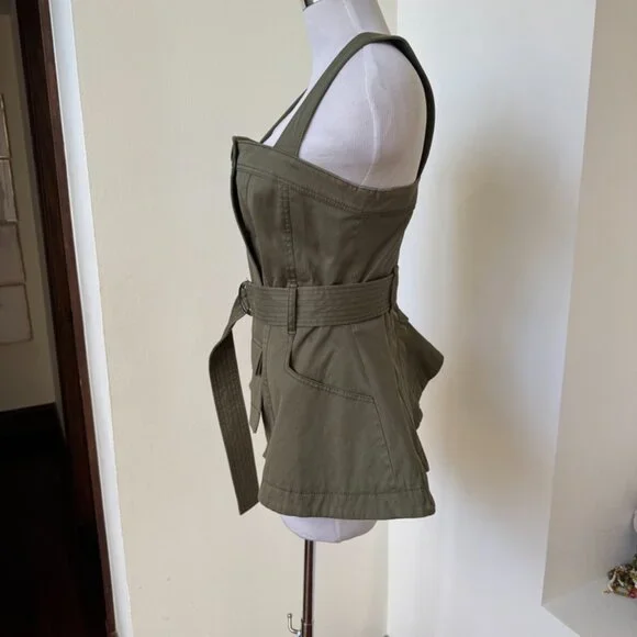 MARISSA WEBB Lani Trench Vest In Green NEW with Tags size Medium - Picture 11 of 16